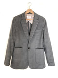 ANINE BING GREY SCHOOLBOY BLAZER WITH STRIPES - SIZE XS