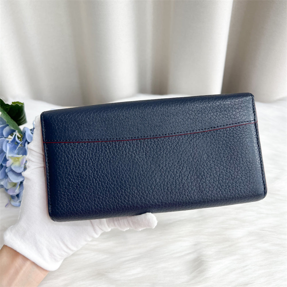 LV Capucines Wallet in Marine Rouge Grained Calfskin and GHW