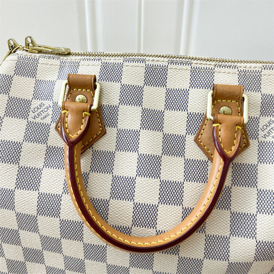 LV Speedy 25 Bandouliere in Damier Azur Canvas GHW