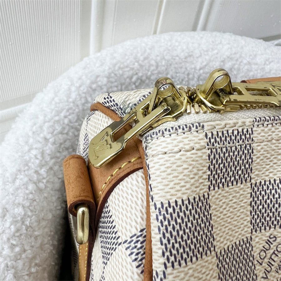 LV Speedy 25 Bandouliere in Damier Azur Canvas GHW