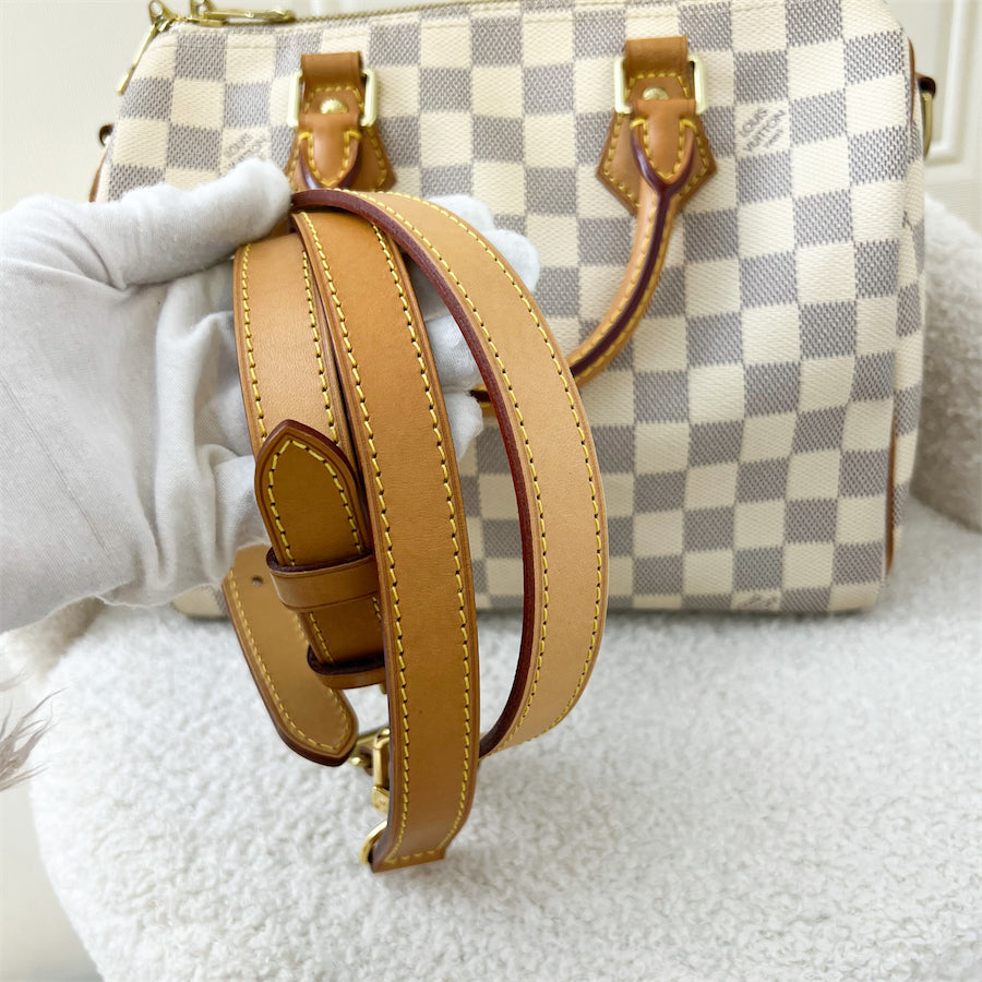 LV Speedy 25 Bandouliere in Damier Azur Canvas GHW
