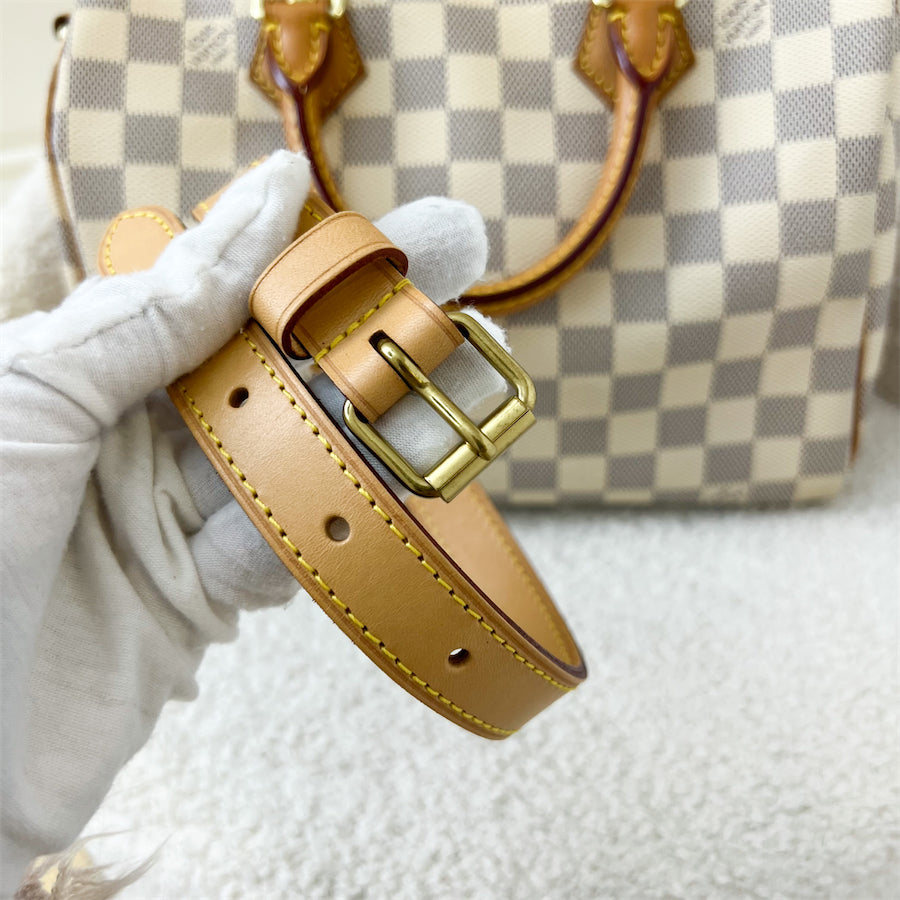 LV Speedy 25 Bandouliere in Damier Azur Canvas GHW