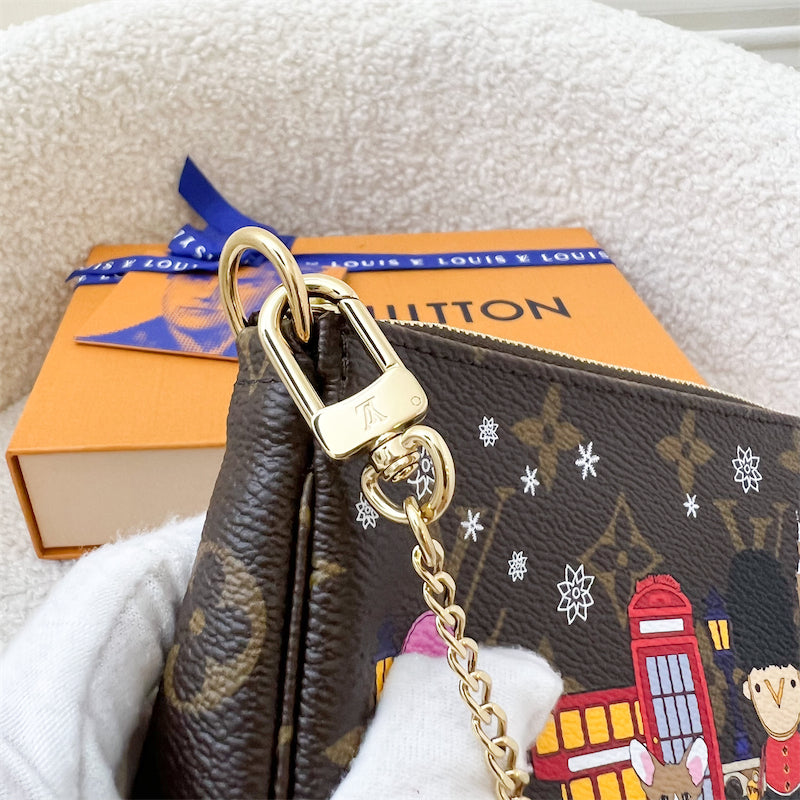 LV Mini Pochette in Christmas 2021 Vivienne in London Canvas and GHW
