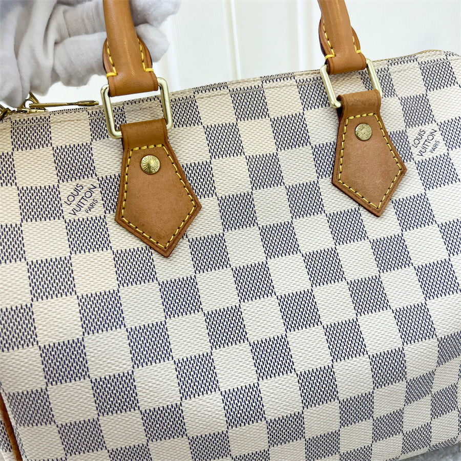 LV Speedy 25 Bandouliere in Damier Azur Canvas GHW