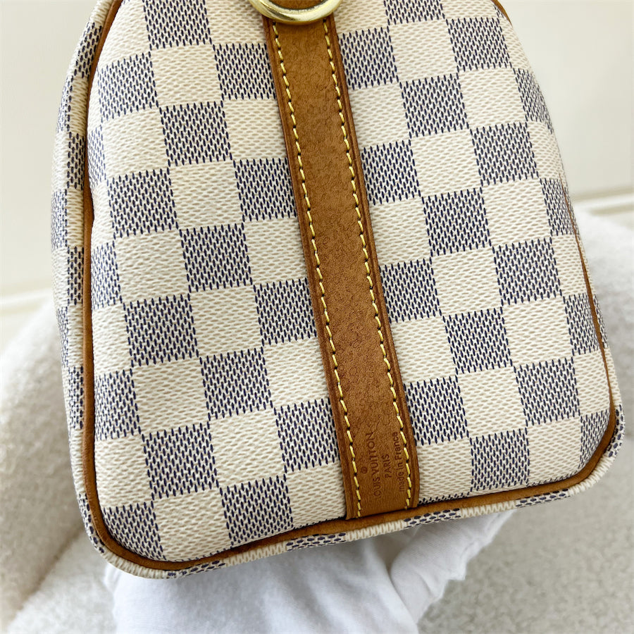 LV Speedy 25 Bandouliere in Damier Azur Canvas GHW