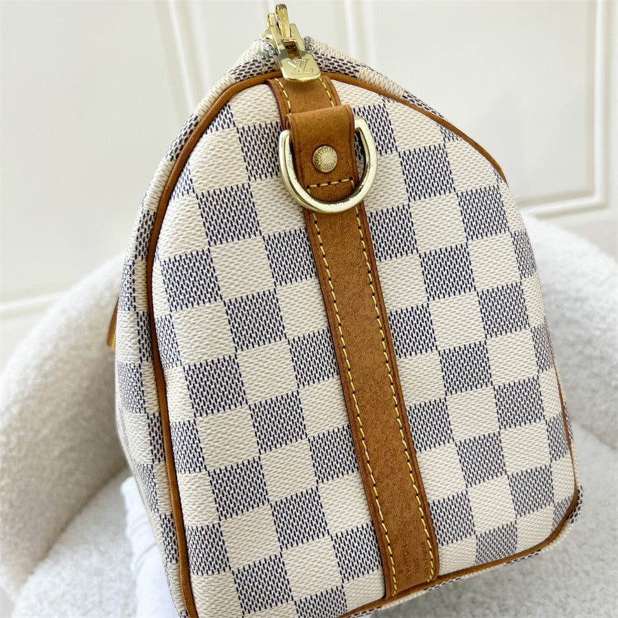 LV Speedy 25 Bandouliere in Damier Azur Canvas GHW