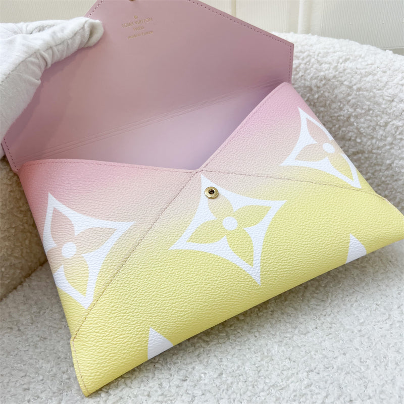LV Large Kirigami Pochette in Pink / Yellow By the Pool Canvas and GHW