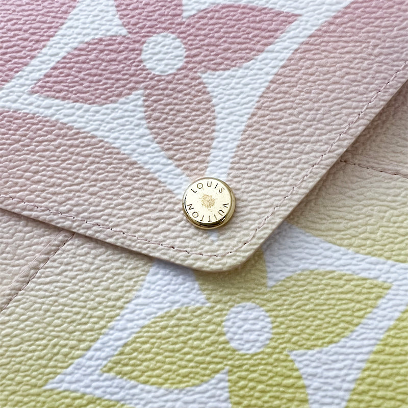 LV Large Kirigami Pochette in Pink / Yellow By the Pool Canvas and GHW
