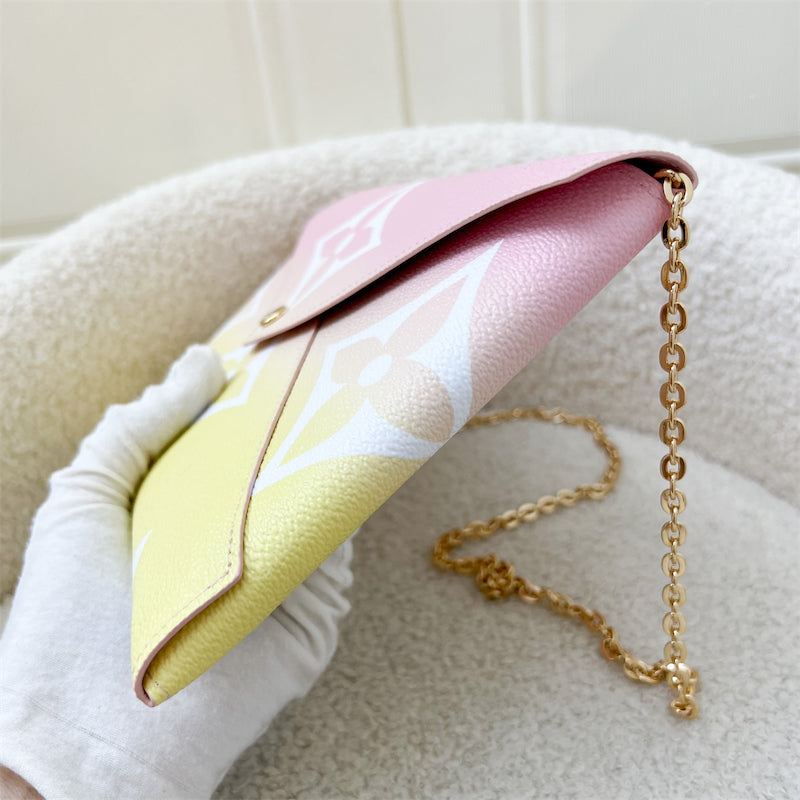 LV Large Kirigami Pochette in Pink / Yellow By the Pool Canvas and GHW