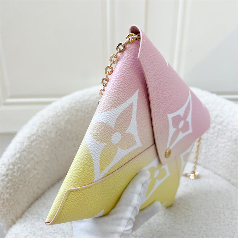 LV Large Kirigami Pochette in Pink / Yellow By the Pool Canvas and GHW
