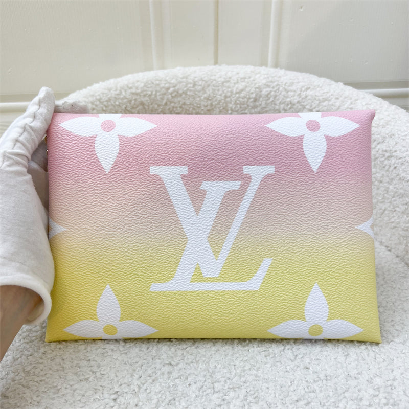 LV Large Kirigami Pochette in Pink / Yellow By the Pool Canvas and GHW