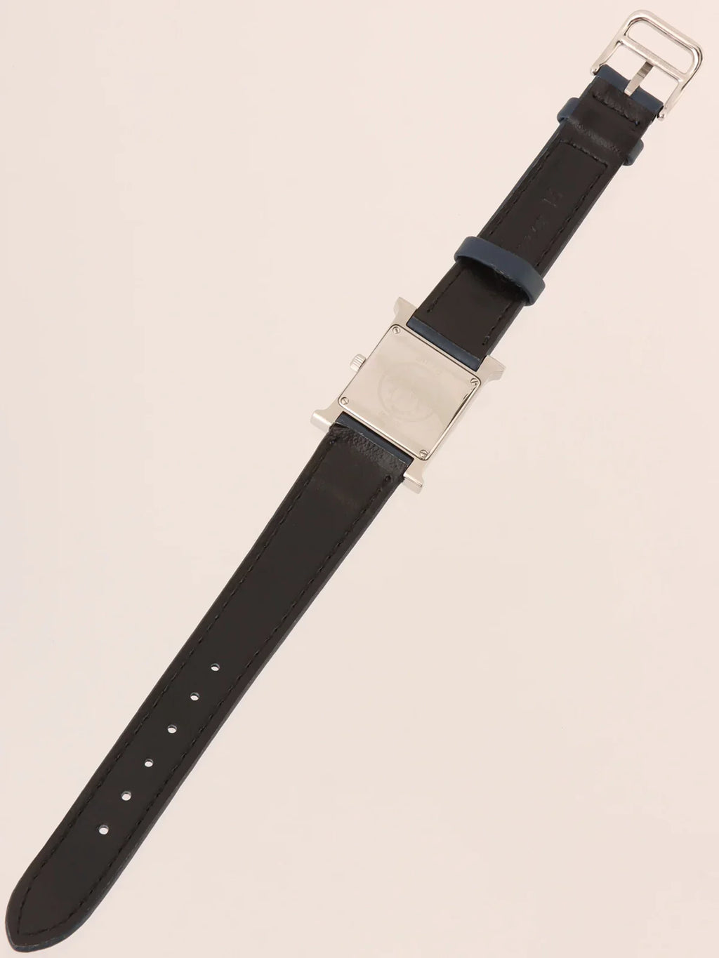 HERMES H Watch Silver/Navy/Grey