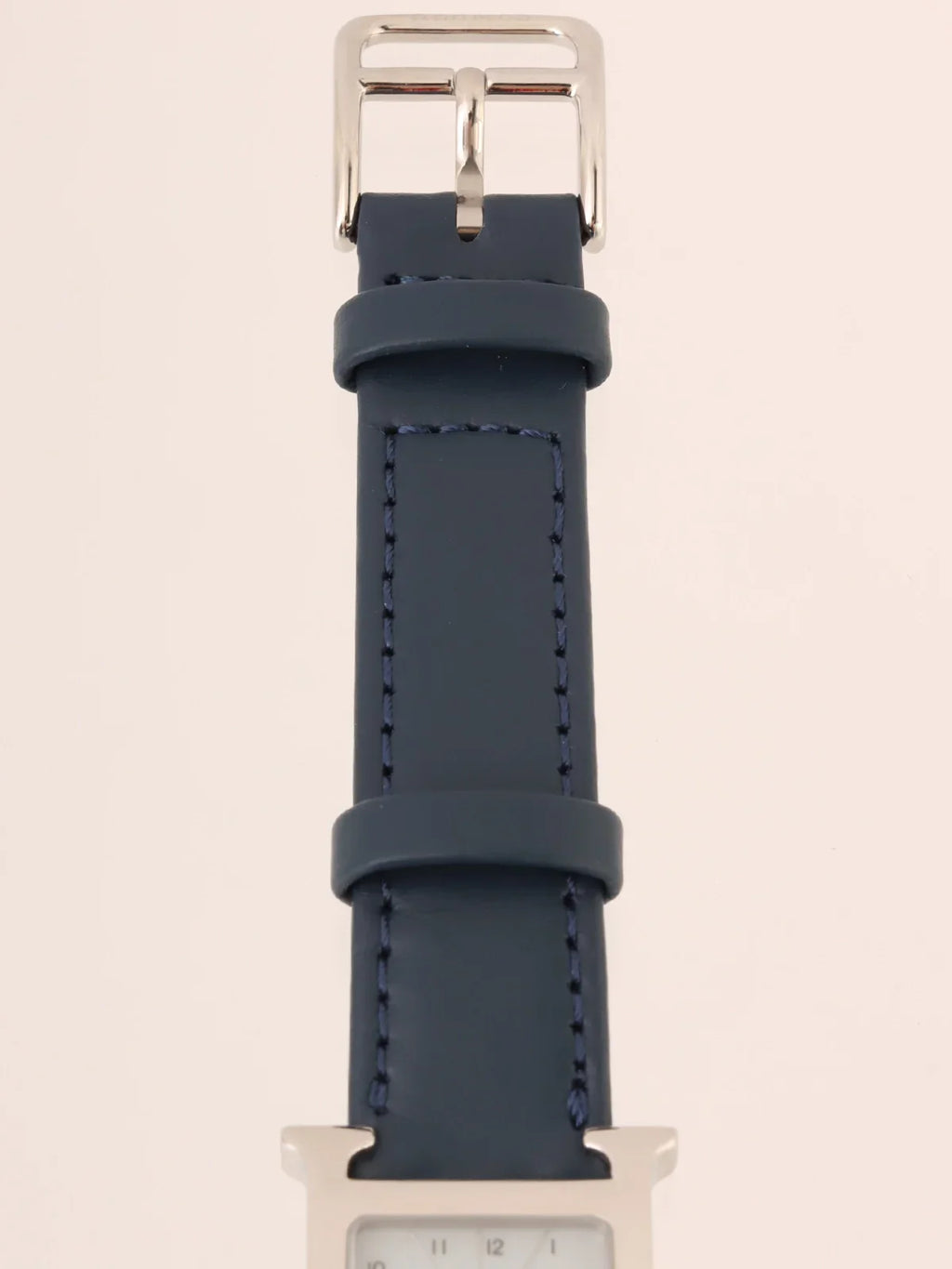 HERMES H Watch Silver/Navy/Grey