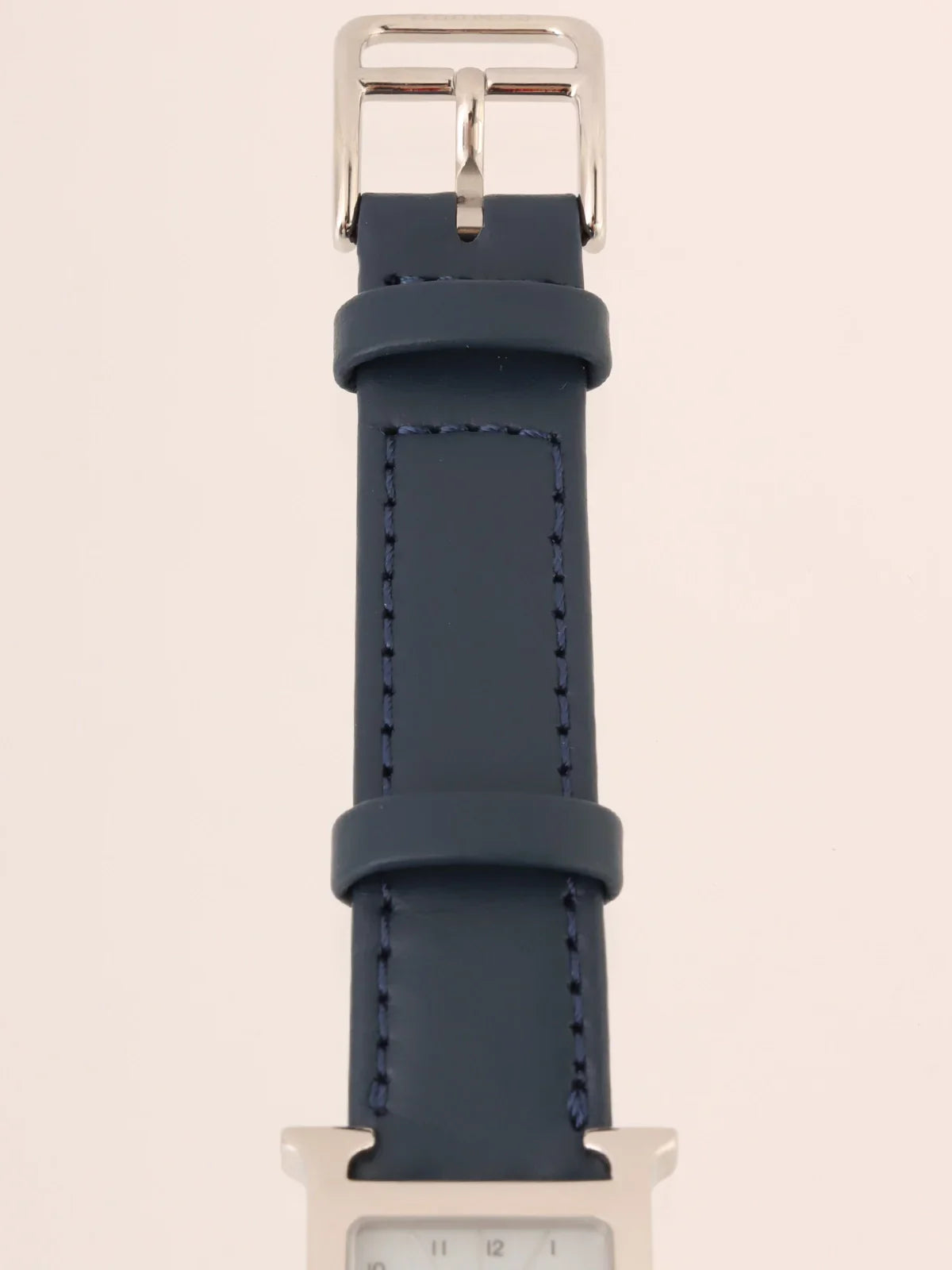 HERMES H Watch Silver/Navy/Grey