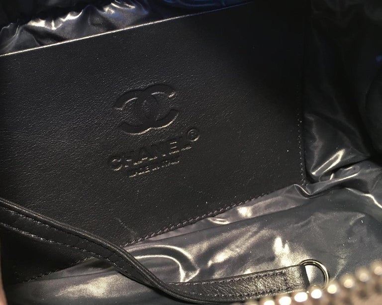 Chanel Grey Quilted Nylon Travel Accessories Cosmetic Pouch