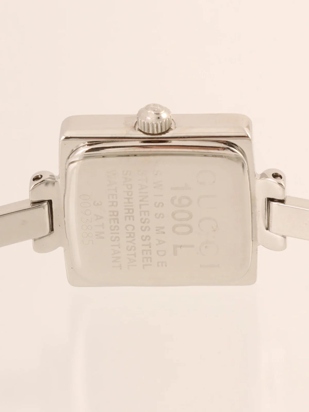 GUCCI Square Face Logo Bangle Watch Silver/Black