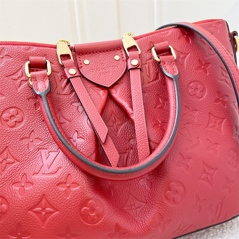 LV Mazarine PM Bag in Red Empriente Leather GHW