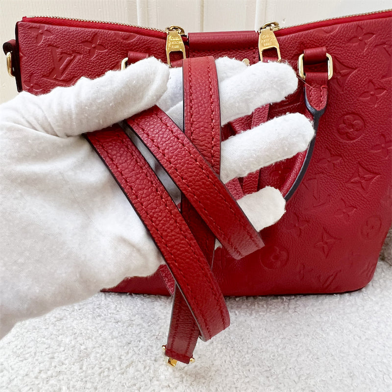 LV Mazarine PM Bag in Red Empriente Leather GHW