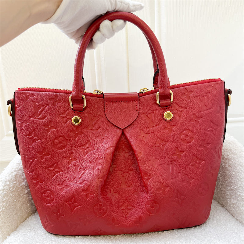 LV Mazarine PM Bag in Red Empriente Leather GHW