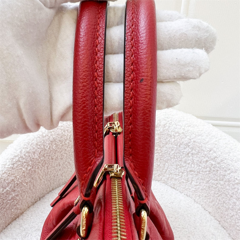 LV Mazarine PM Bag in Red Empriente Leather GHW
