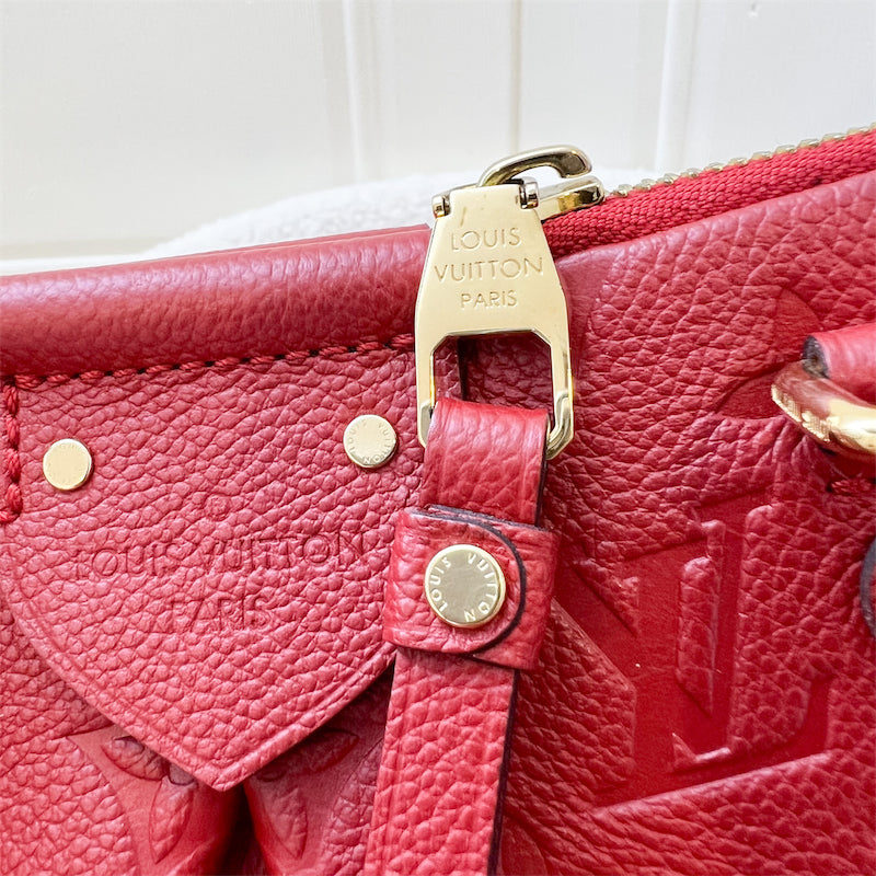 LV Mazarine PM Bag in Red Empriente Leather GHW