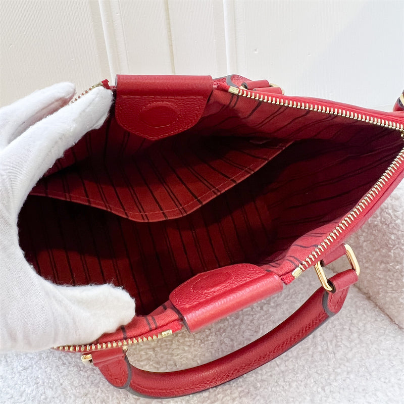 LV Mazarine PM Bag in Red Empriente Leather GHW
