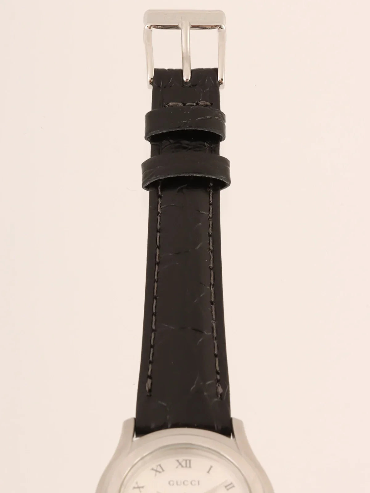 GUCCI Round Logo Face Watch Silver/Black