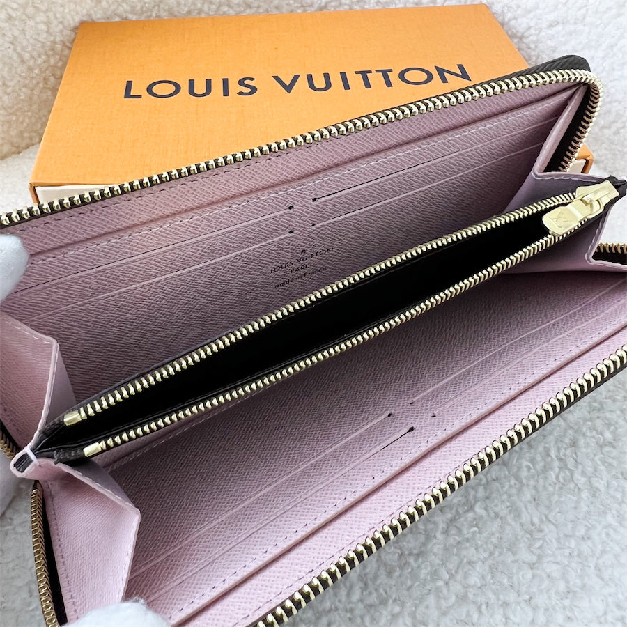 LV Clemence Long Wallet in Monogram Canvas and Pink Interior