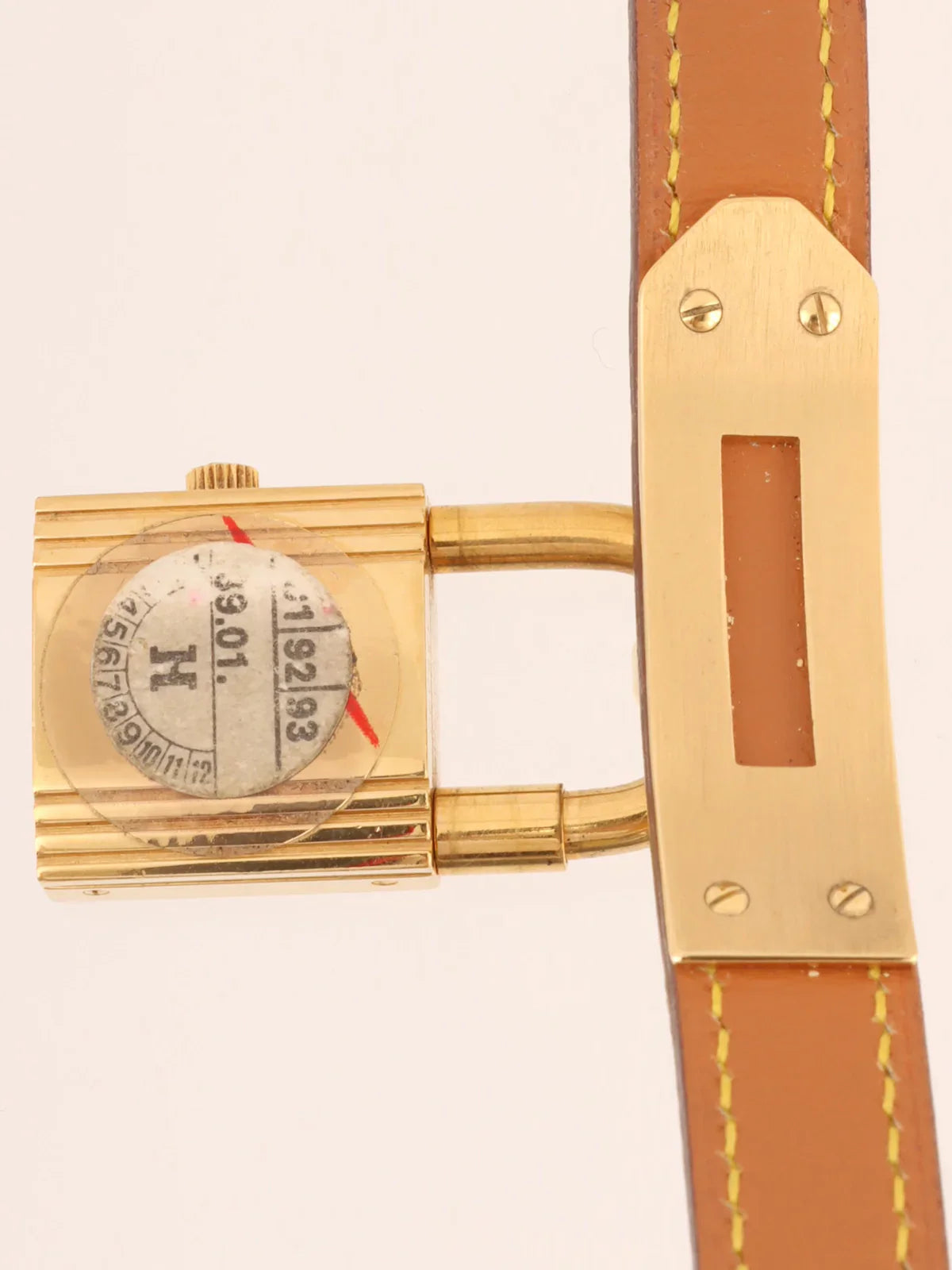 HERMES 1989 Made Kelly Watch Yellow/Gold