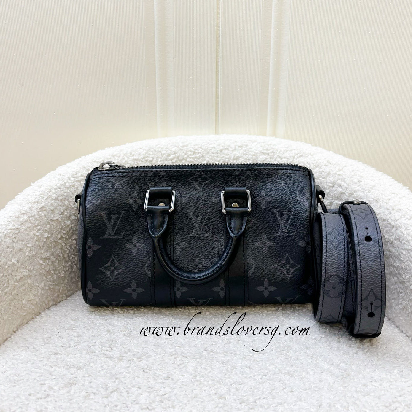LV Keepall XS in Eclipse Reverse Monogram Canvas and Gunmetal HW