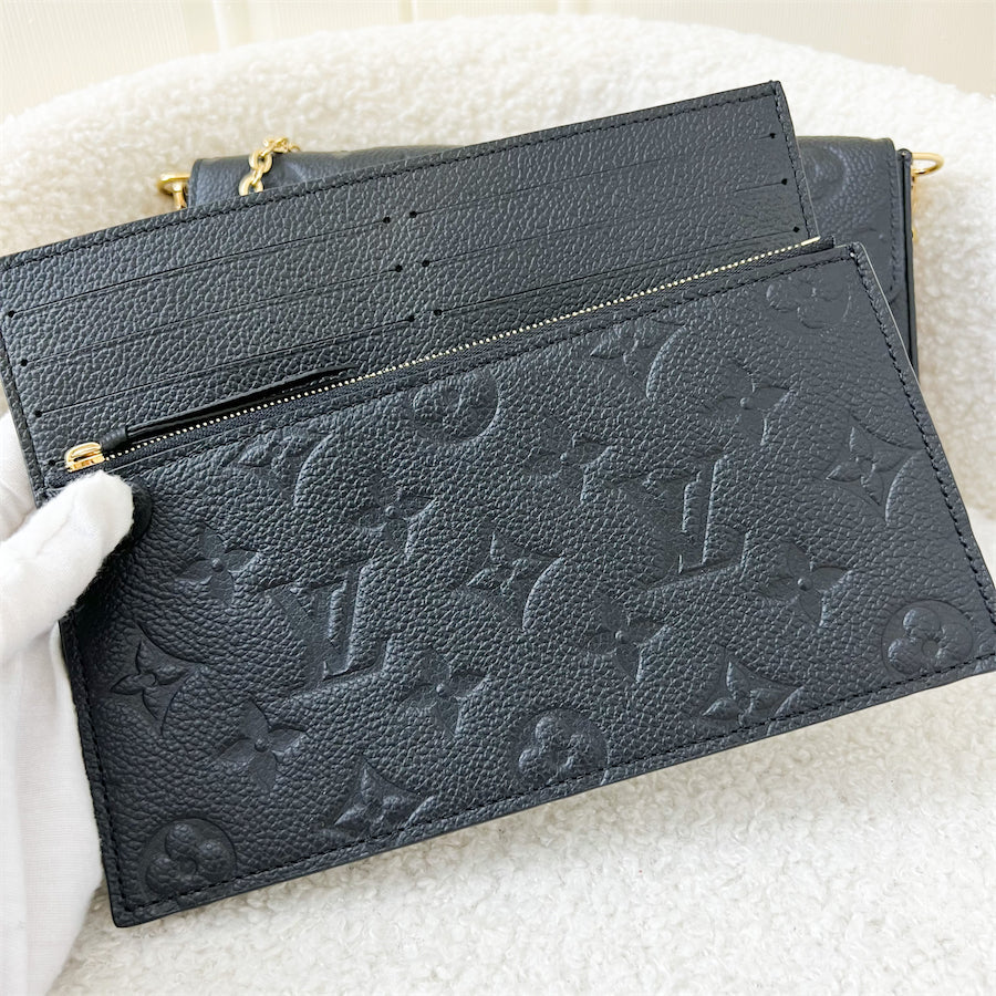 LV Felicie Pochette in Black Empreinte Leather GHW