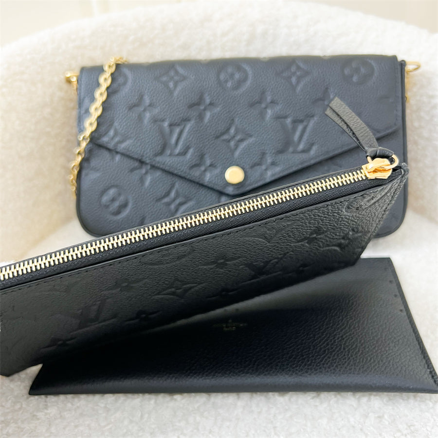LV Felicie Pochette in Black Empreinte Leather GHW