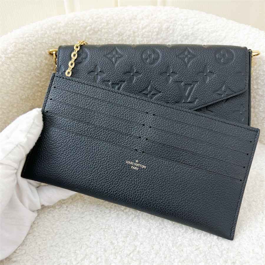 LV Felicie Pochette in Black Empreinte Leather GHW