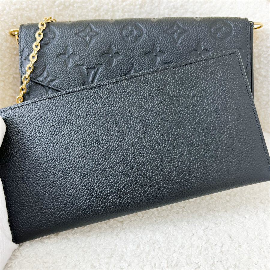 LV Felicie Pochette in Black Empreinte Leather GHW
