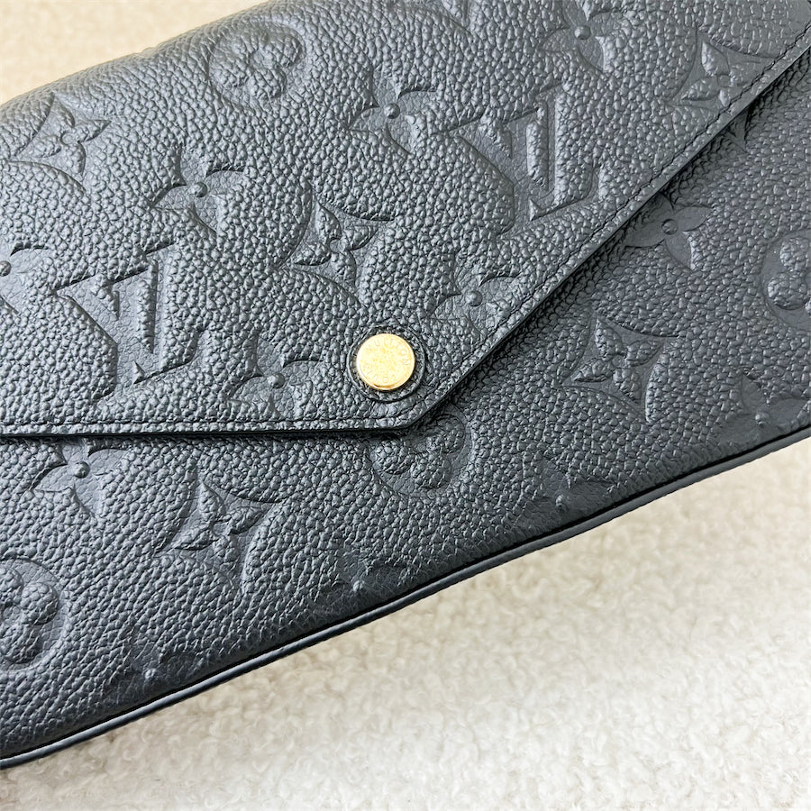 LV Felicie Pochette in Black Empreinte Leather GHW