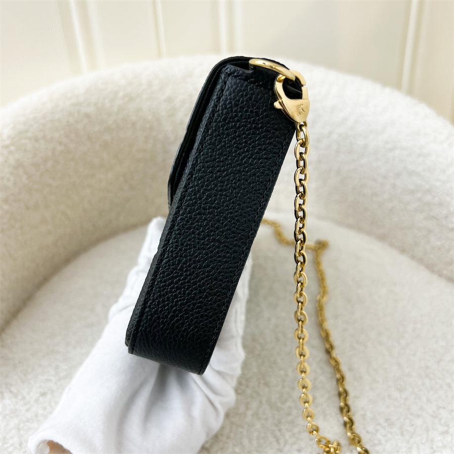 LV Felicie Pochette in Black Empreinte Leather GHW