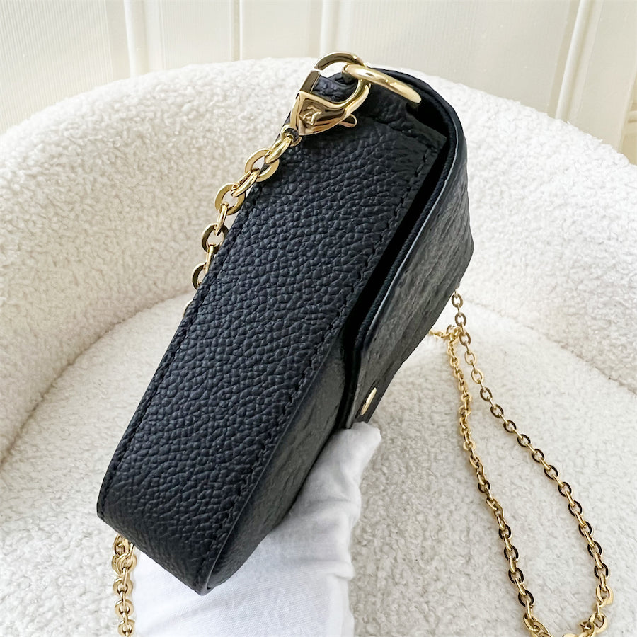 LV Felicie Pochette in Black Empreinte Leather GHW