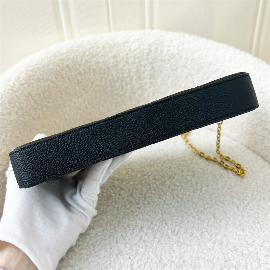 LV Felicie Pochette in Black Empreinte Leather GHW