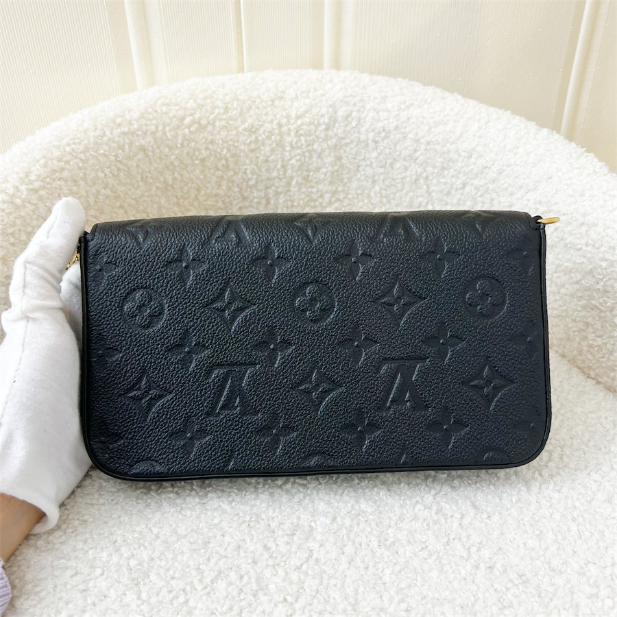 LV Felicie Pochette in Black Empreinte Leather GHW