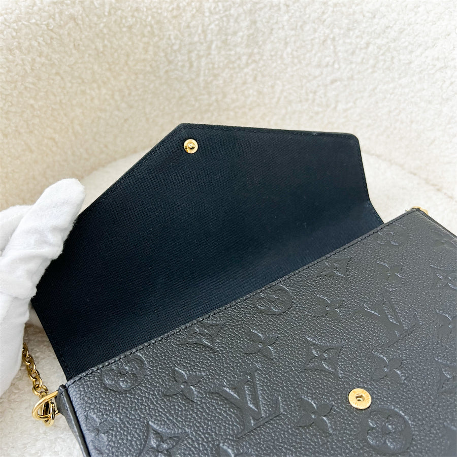 LV Felicie Pochette in Black Empreinte Leather GHW