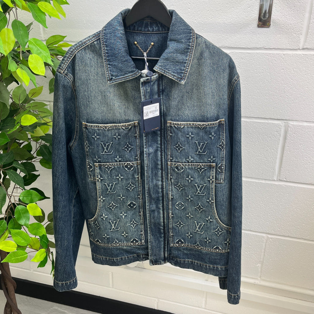 Men's Monogram Workwear Denim Jacket Blue Size IT 52 / XL