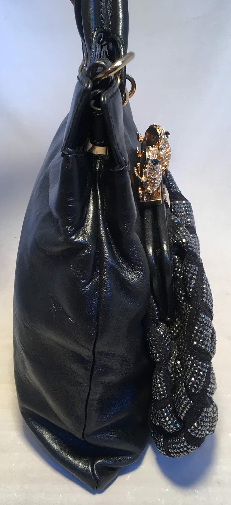 Marc Jacobs Black Leather and Sequin Small Duffy Frog Tote
