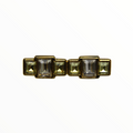 Celine symmetrical brooch with pastel green and transparent stones - 1990s