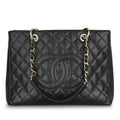 Grand Shopping Tote - Caviar - GHW