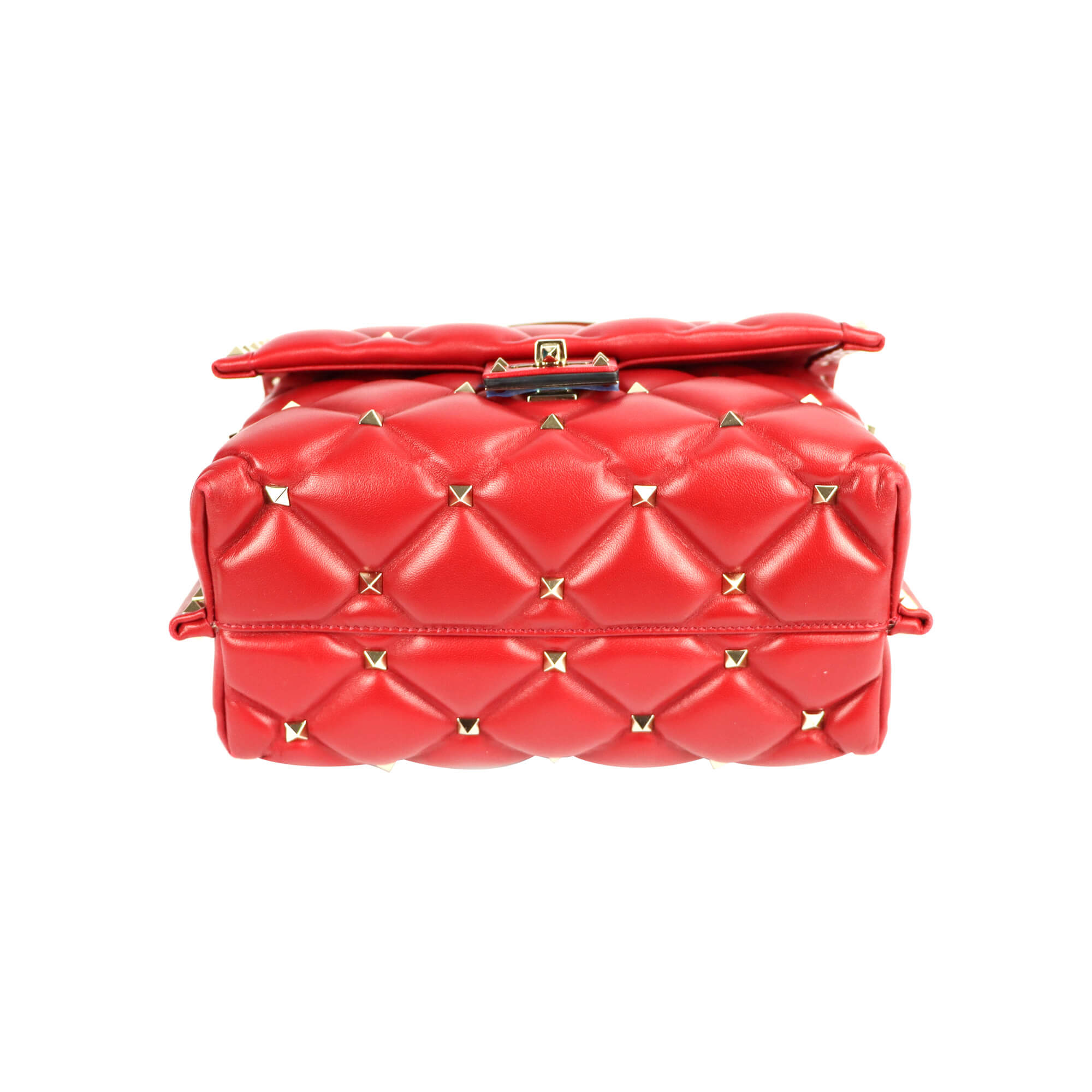 Valentino Candystud Red Quilted Leather