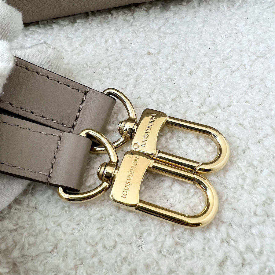 LV Speedy Bandouliere 25 in Tourterelle Monogram Empreinte Leather GHW