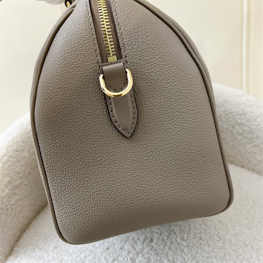 LV Speedy Bandouliere 25 in Tourterelle Monogram Empreinte Leather GHW