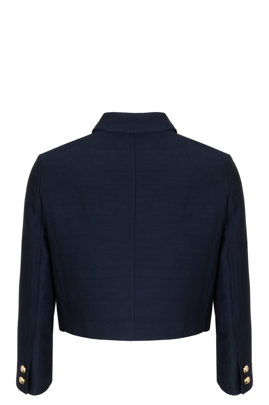 CHRISTIAN DIOR Cropped Jacket Wool Silk Navy
