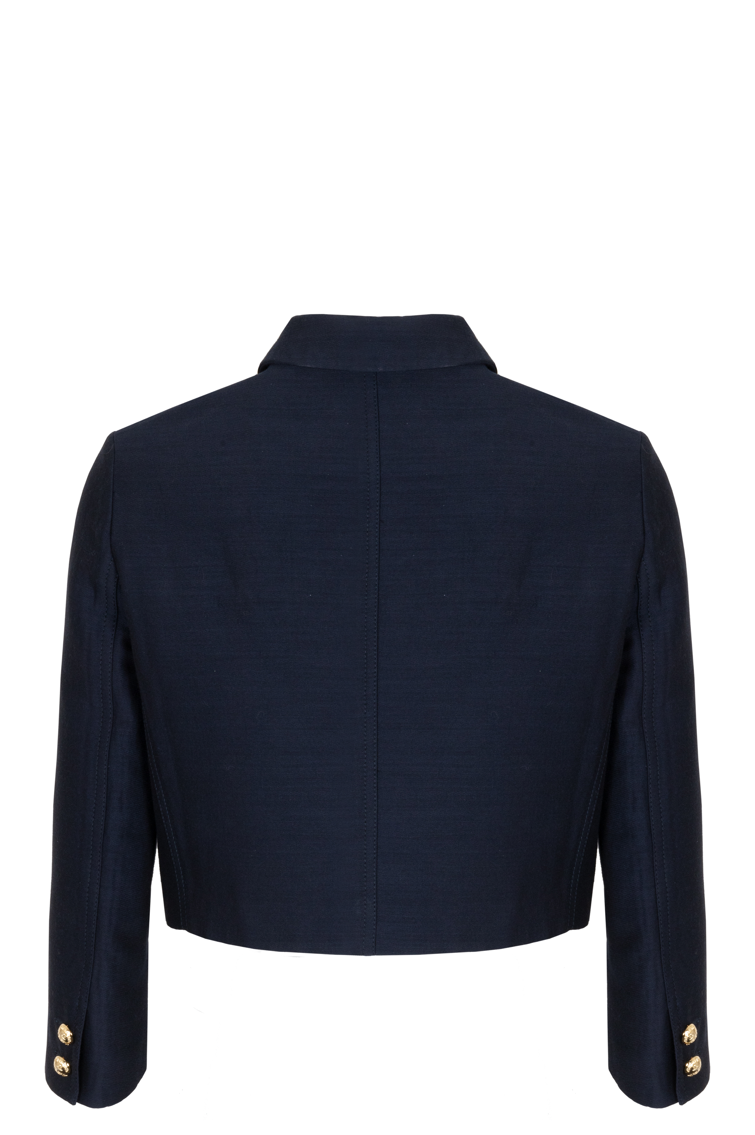CHRISTIAN DIOR Cropped Jacket Wool Silk Navy
