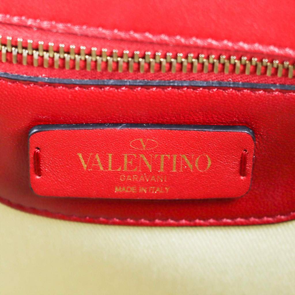 Valentino Candystud Red Quilted Leather
